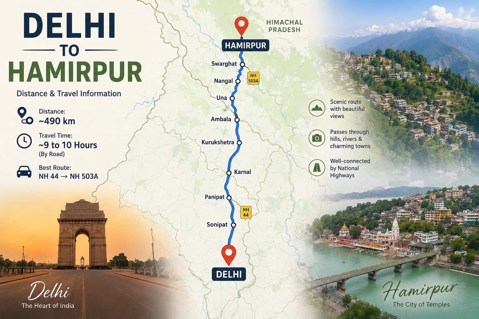 Delhi to hamirpur Poster